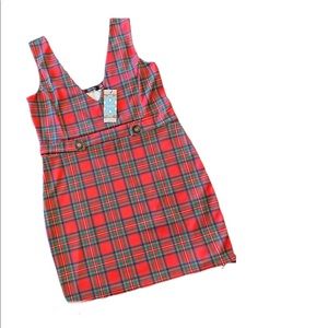 Boohoo Check Button Dress